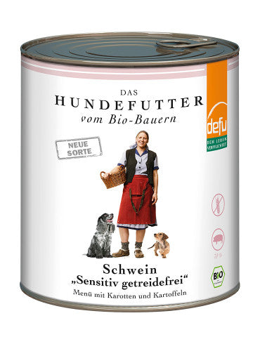 defu - BIO Nassfutter "Schwein Sensitive Hunde-Menü" 820g