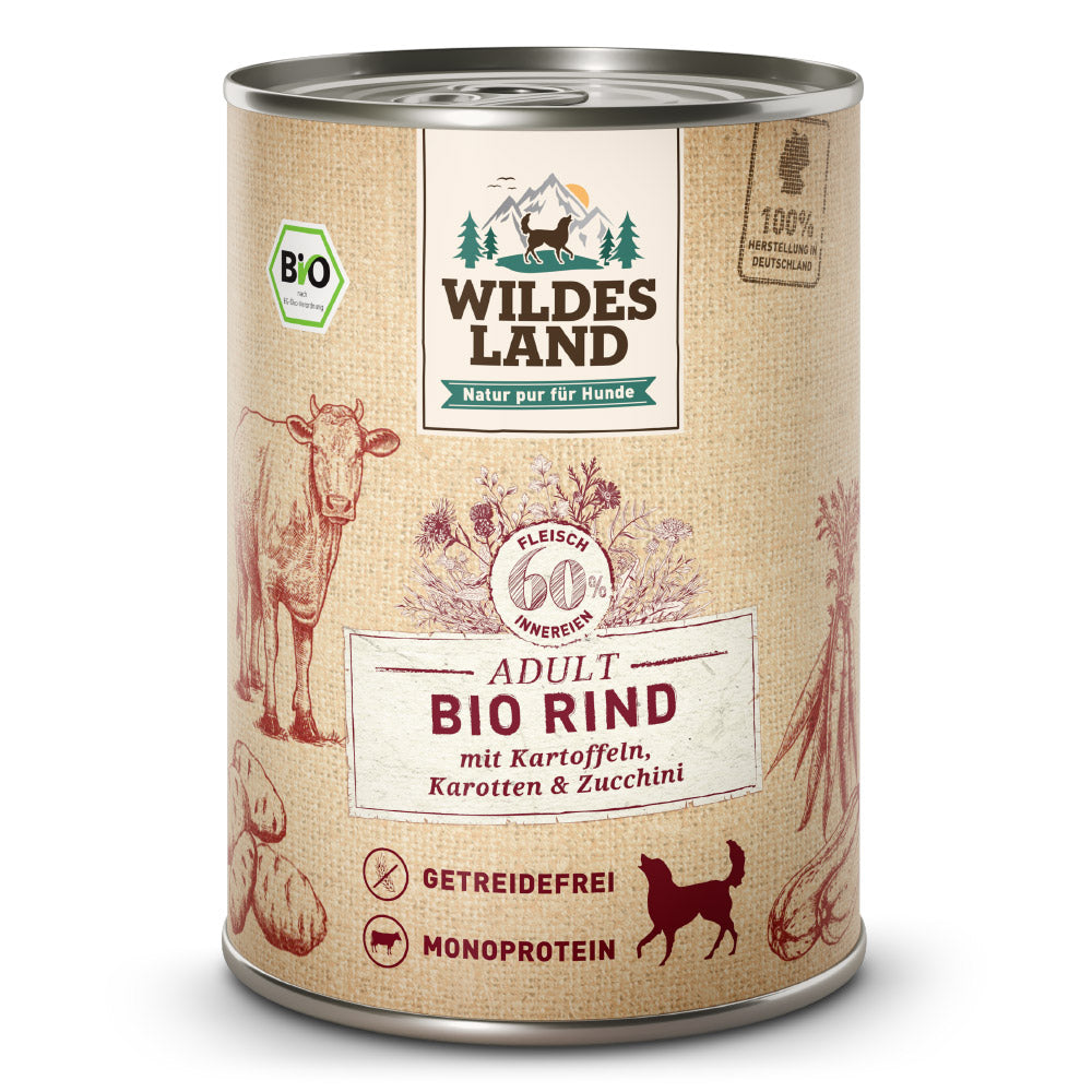 Wildes Land - Bio "Rind mit Kartoffeln, Karotten & Mangold" 400g