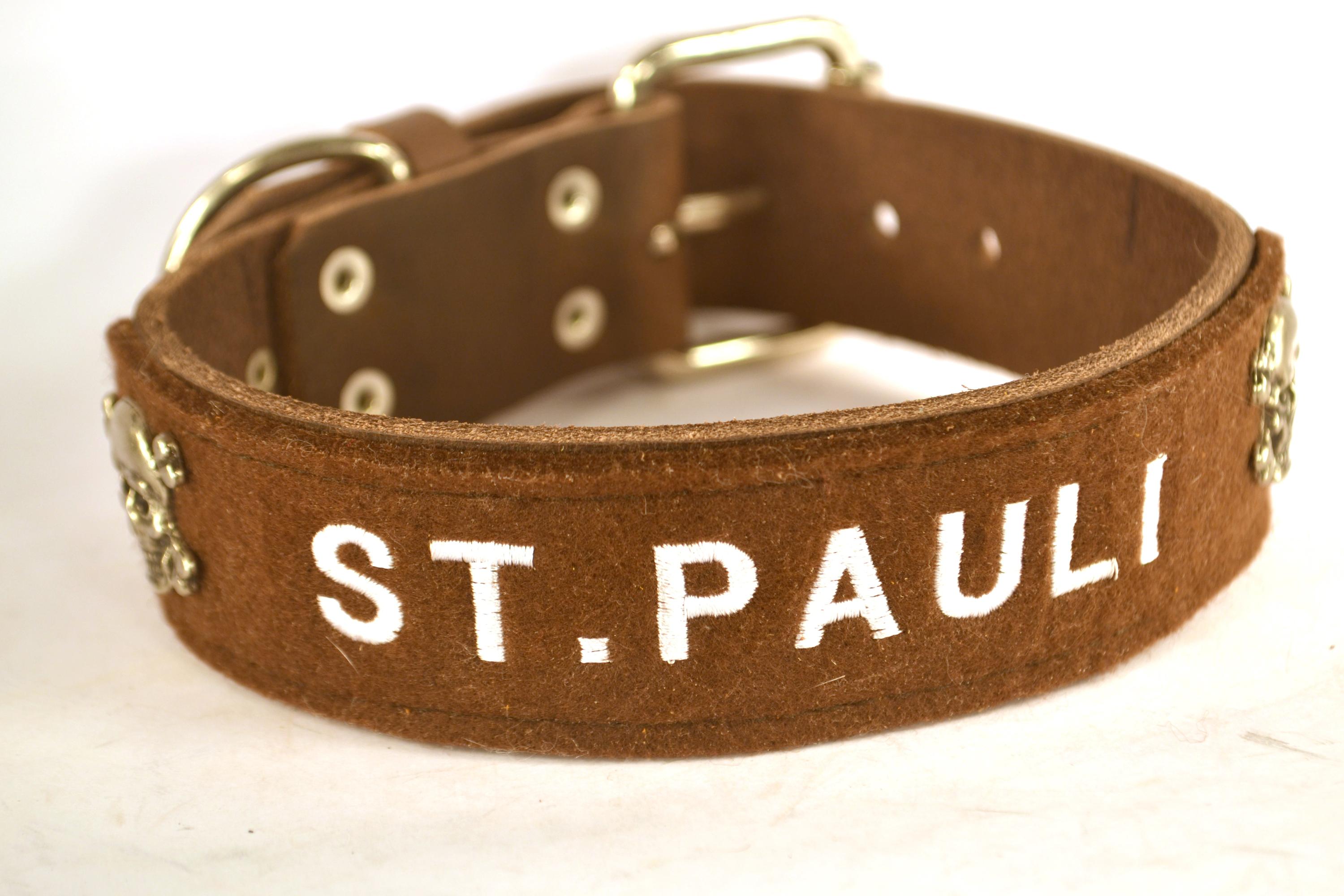 Bolleband - Halsband "St.Pauli" dunkelbraun in L